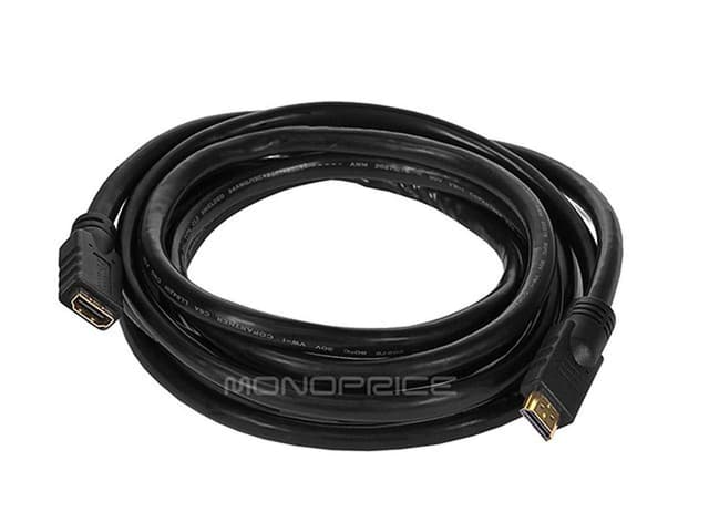 Detalle de Monoprice Premium High Speed HDMI Cable (CL2) Male to Female Extension, 24AWG, 10 Feet (Black)