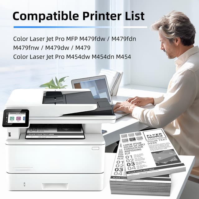 Detalle 2 de Lot de 2 cartouches de toner noir 415X (avec puce) M4U SM4Y compatibles 415X / M479 / M454