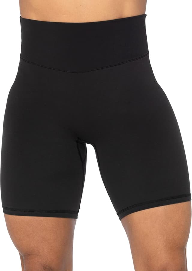 Detalle de Sunzel No Front Seam High Waist Biker Shorts for Women (Squat Proof) — Yoga, Gym & Bike Workout