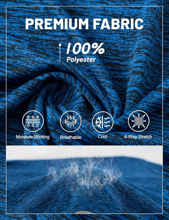 Detalle de MAGCOMSEN Herren Sportshirts Kurzarm – schnelltrocknendes Funktionsshirt aus Polyester für Laufen, Fitness & Alltag