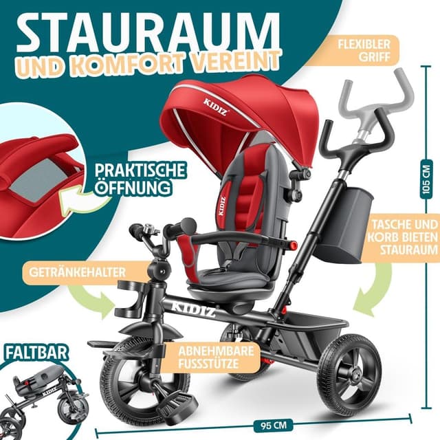 Thumbnail 1 de KIDIZ Dreirad 6in1 Kinderdreirad ab 9 Monaten