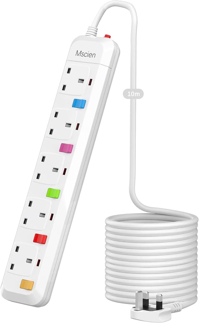 Detalle de Mscien Long Extension Lead 10M 5‑Way Power Strip