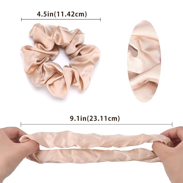 Thumbnail 5 de Lolalet Seide Scrunchies 6 Stück Silk Haargummi Groß für Damen
