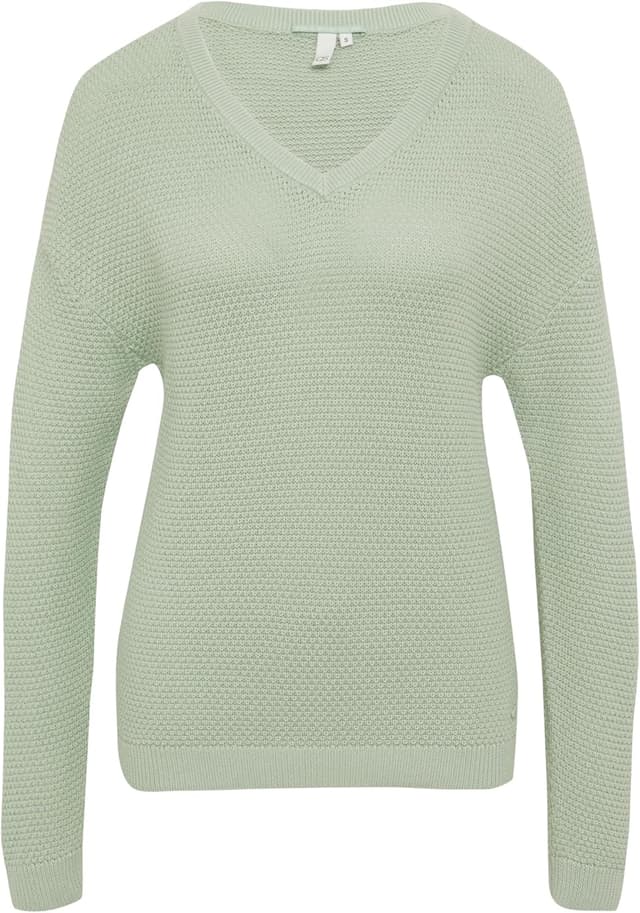 Detalle 2 de QS Pullover mit Strukturmuster V-Ausschnitt