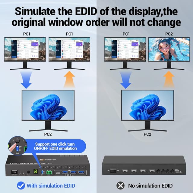 Thumbnail 4 de MLEEDA USB 3.0 Switch 4 PC — USB-KVM Umschalter