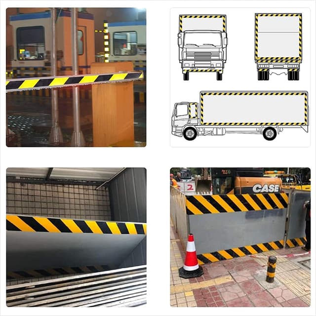 Detalle 2 de XFXIA Reflective Tape (20m x 5cm) Waterproof Self-Adhesive Safety Tape – Yellow/Black