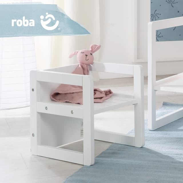 Detalle 2 de roba Silla Infantil Blanca Reversible con 3 Alturas