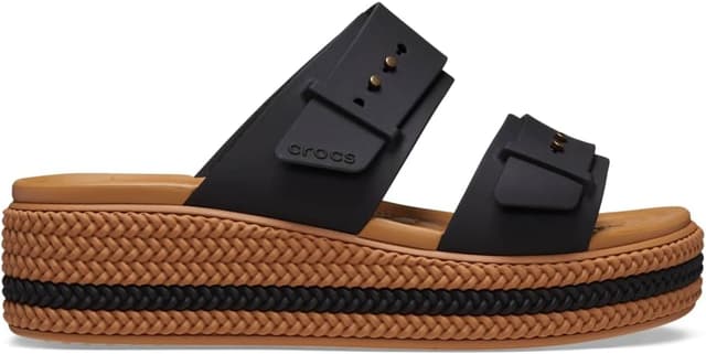Detalle de Crocs Brooklyn Woven Buckle women’s sandal (Black) – 9 UK Women