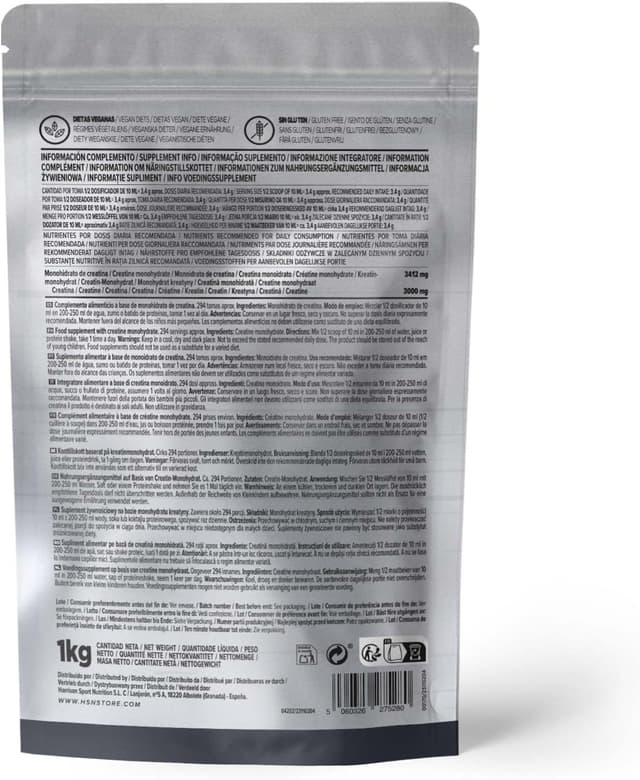 Detalle 2 de HSN Creatina Monohidrato Micronizada 1kg