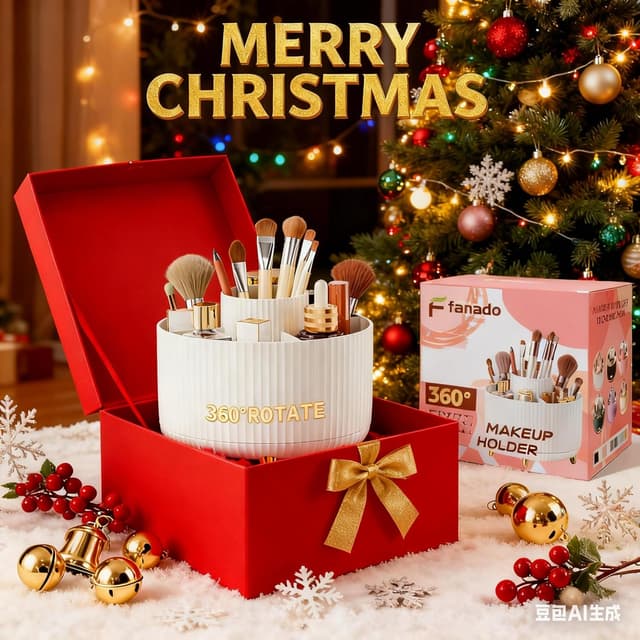 Thumbnail 4 de fanado 360° Rotate Makeup Brush Holder 5‑Compartment