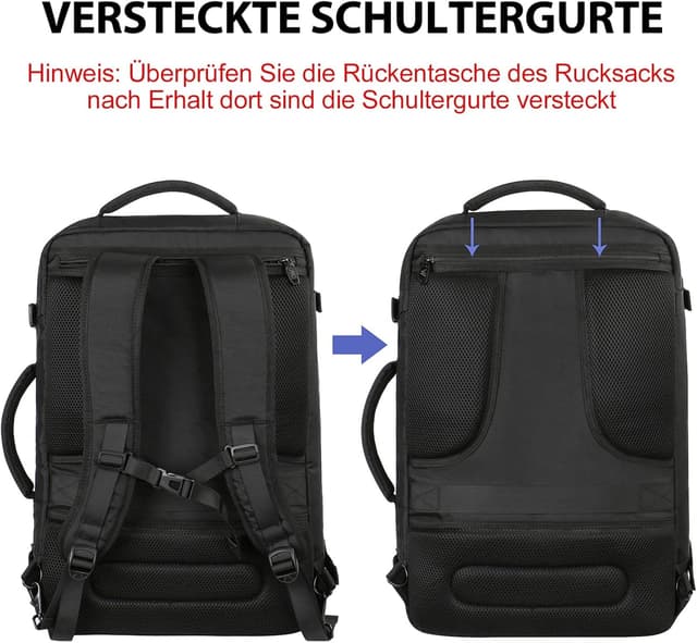 Detalle 2 de MATEIN Ryanair Handgepäck Rucksack 24L erweiterbar