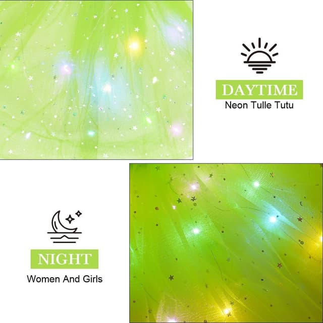 Detalle de URAQT Gonna a Tulle LED per Bambina con 3 modalità di illuminazione