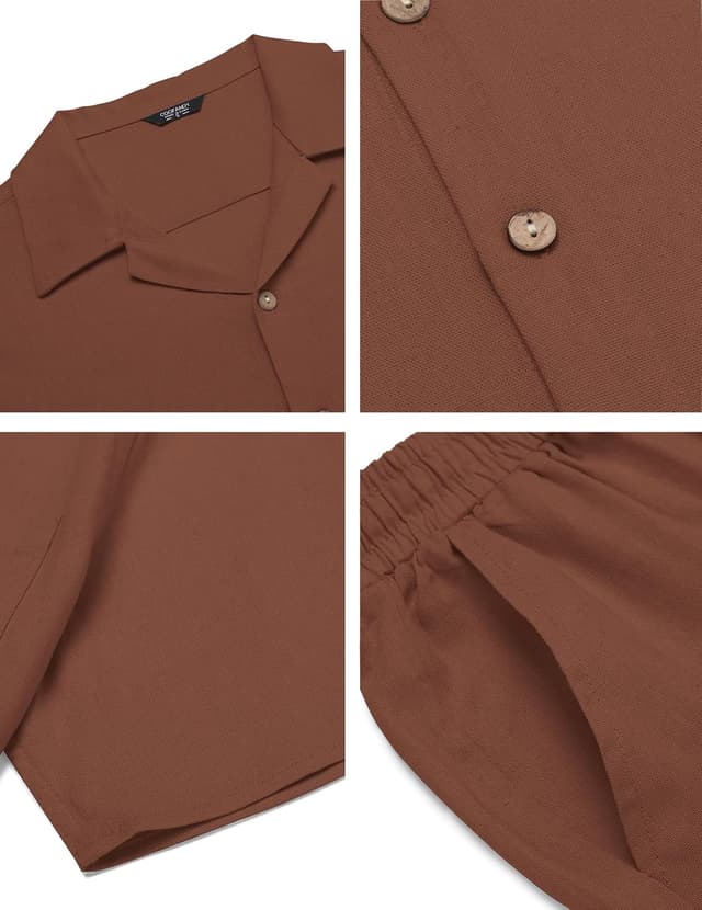 Thumbnail 5 de COOFANDY Linen 2-Piece Beach Set 2PC