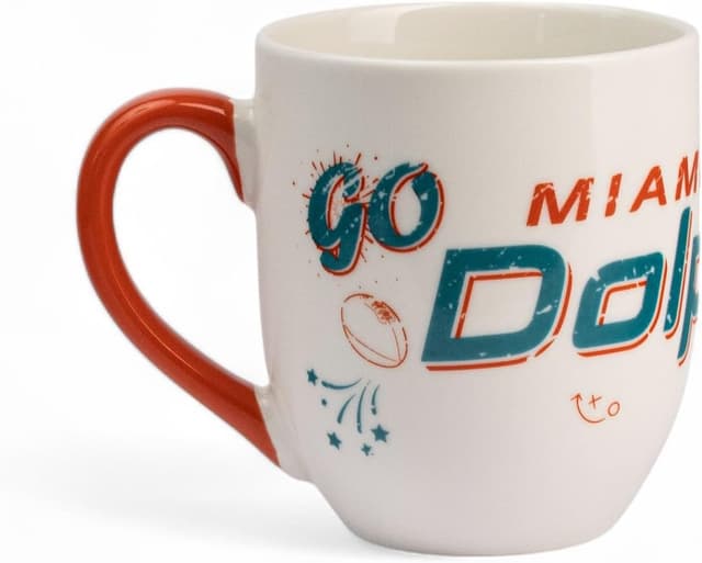 Detalle de The Memory Company Officially Licensed NFL Miami Dolphins 18oz Cheer Mug
