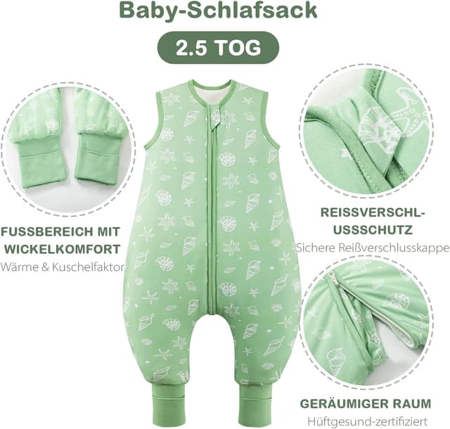 Detalle 2 de ToyaTec Baby-Schlafsack 2,5 Tog mit Füßen