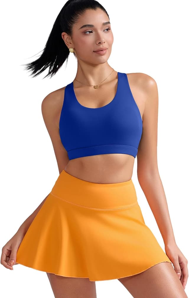 Detalle 2 de RUNNING GIRL Women’s Padded Strappy Sports Bra with Criss-Cross Back and Removable Cups