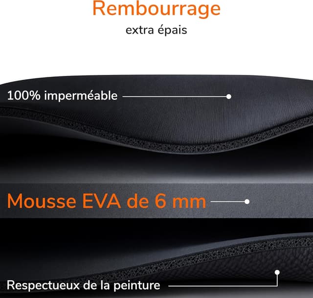 Detalle de Upgrade4cars Bâche de protection voiture extérieure anti-grêle pour SUV SXL (510 × 205 × 150 cm)