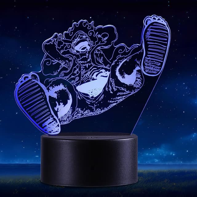 Imagen de QQAAMZ Hǎi Zéi Wáng Luffy Lampe 3D 16 couleurs en OfertitasTOP