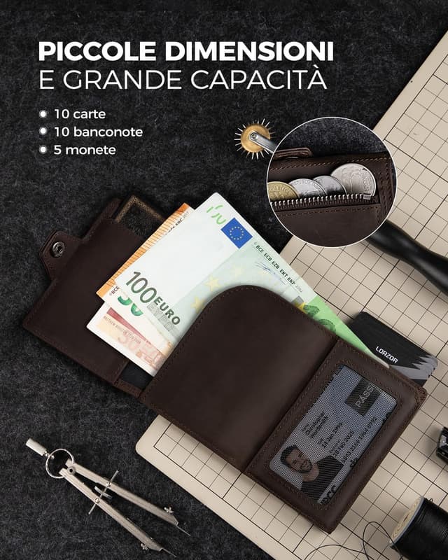 Thumbnail 6 de LORZOR Portafoglio slim RFID 10 carte