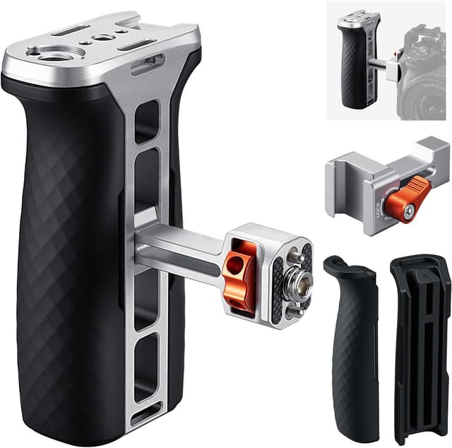 Detalle de K&F CONCEPT Maniglia laterale NATO per gabbie fotografiche con regolazione su/giù e cold shoe