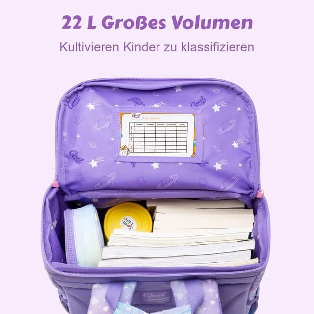 Detalle 2 de GMT for Kids Schulranzen Set 6-teilig (22 l) – ergonomische, ultraleichte Schultasche für 1.–4. Klasse