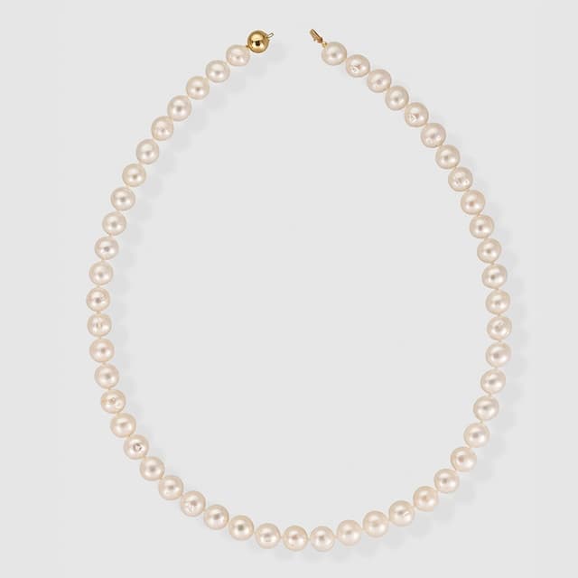 Detalle de El Corte Inglés Collar perlas blancas con oro 💍