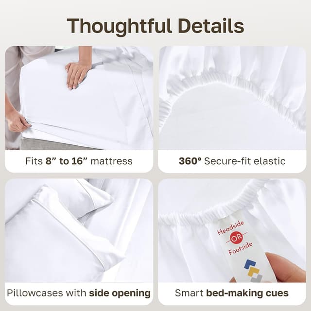 Thumbnail 4 de California Design Den 400 Thread Satin Sheets