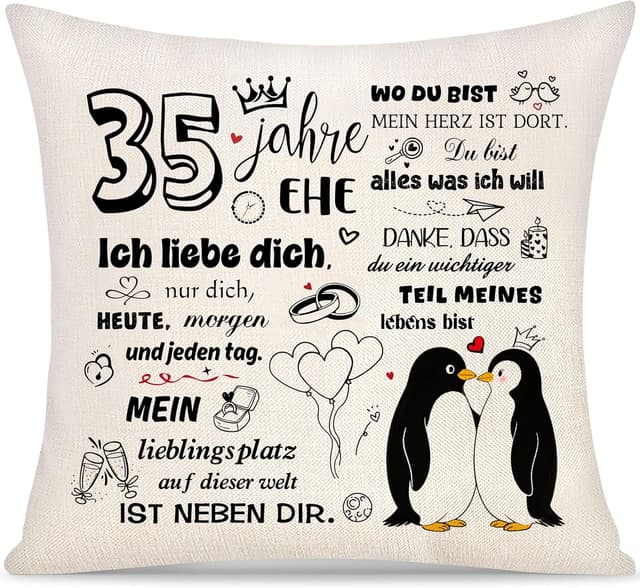 Thumbnail 2 de 6 Jahre Ehe Hochzeitstag Kissenbezug