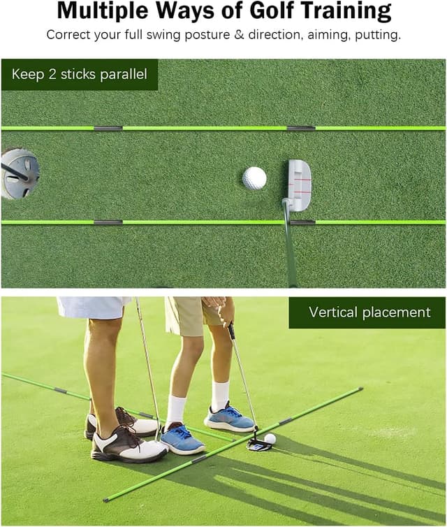 Detalle de Rhino Valley Golf Alignment Sticks (Collapsible) – alignment and posture trainer with clear tube case
