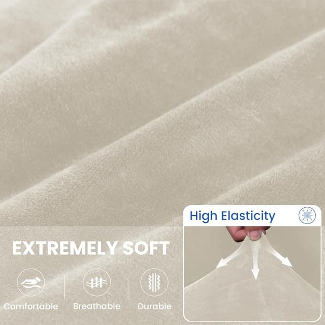 Detalle 2 de Ystyle coprisedie elasticizzati beige 6 pezzi