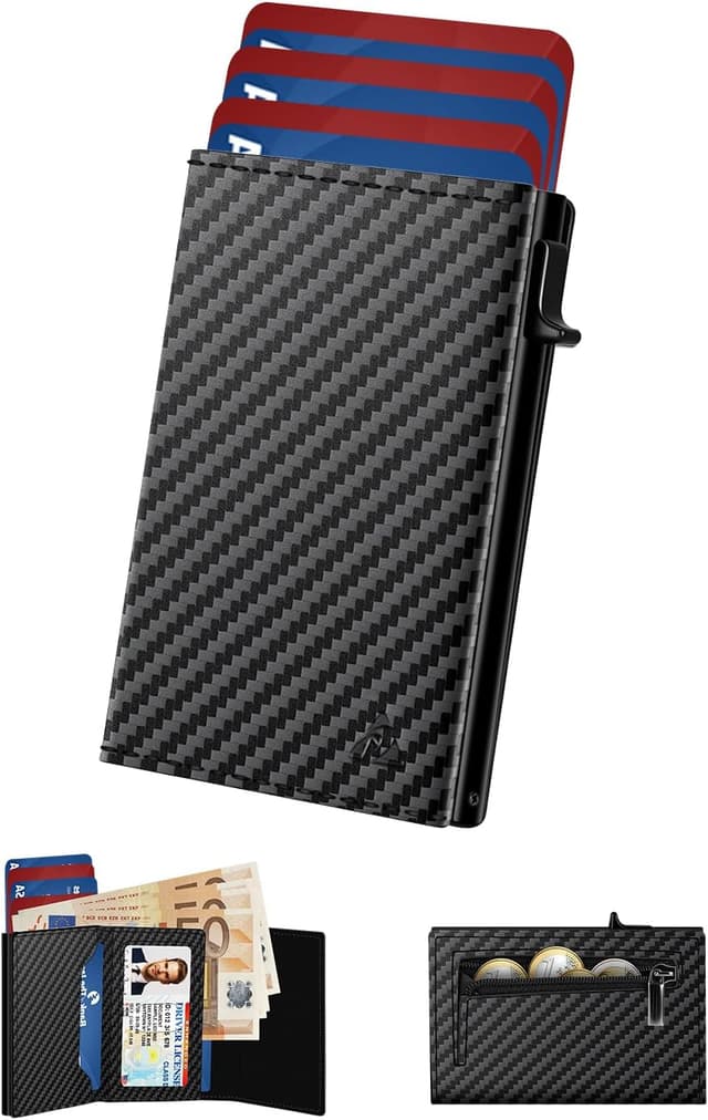 Detalle de dwnkove Herren-Kartenetui Slim Wallet 11 Karten