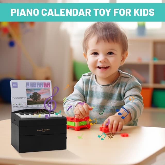 Detalle de Taylor Sänger Kalender 2026: spielbarer Mini-Klavier-Tischkalender mit 26 Karten und 52 Liedern