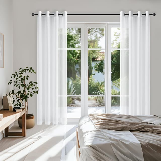 Thumbnail 2 de Topfinel Cortinas Visillos Blancas 2 Piezas ✨ Ventana y Cocina