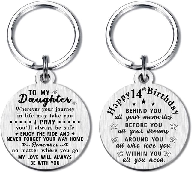 Detalle de ABBNT 14th Birthday stainless steel keychain gift (for 14-year-olds, born in 2012)