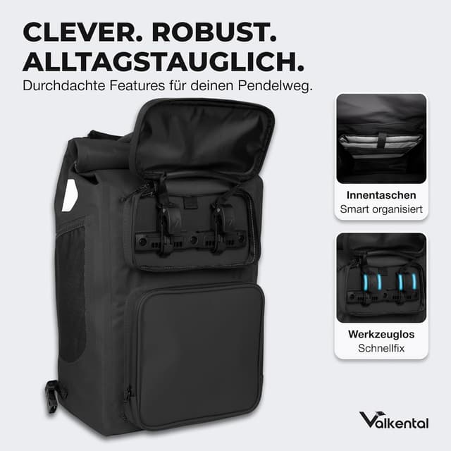 Thumbnail 2 de Valkental UrbanX 2in1 Fahrradtasche & Rucksack 28L
