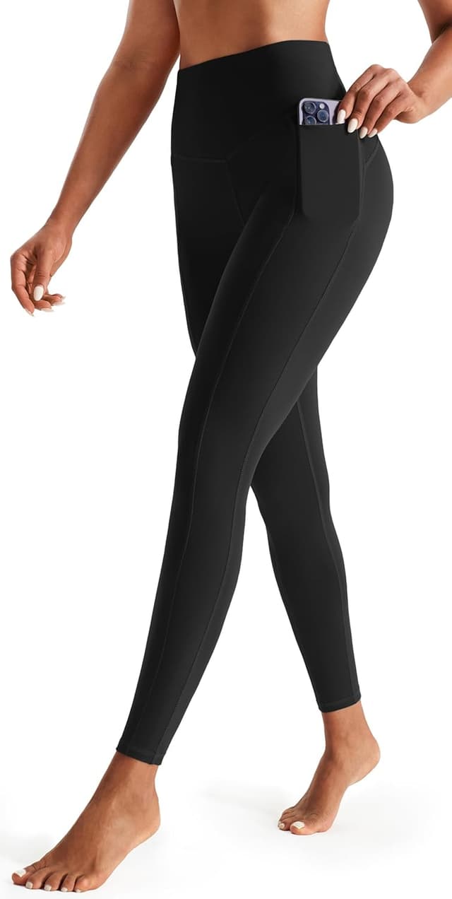 Detalle de JOYSPELS women’s gym leggings with pockets – high waisted tummy control full length & capri style
