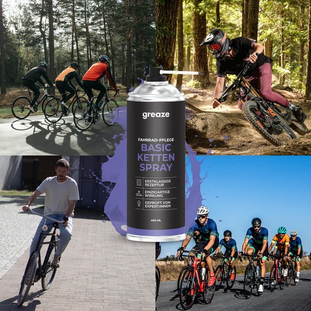 Detalle de URBAN ZWEIRAD Premium Kettenöl-Spray (Kettenspray Dryfluid) für Fahrradkette, Schaltwerk & Kette – 400 ml