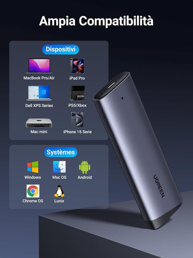 Detalle 1 de UGREEN Case SSD esterno M.2 NVMe