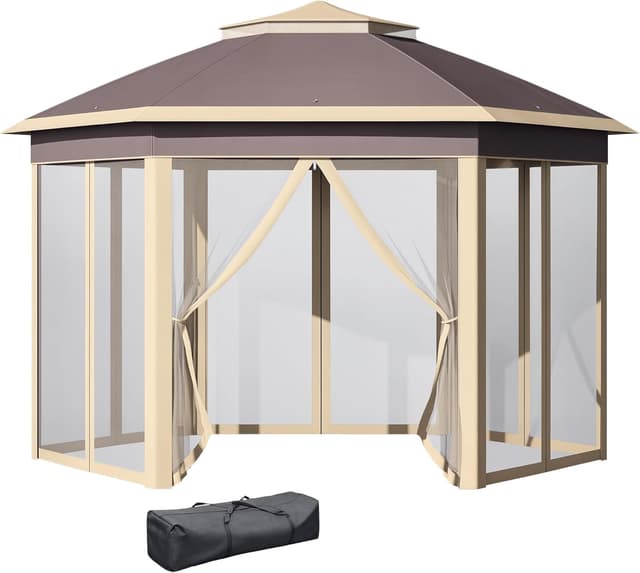 Imagen de Outsunny Carpa Plegable 4x3,4x2,85 m Gazebo para jardín en OfertitasTOP