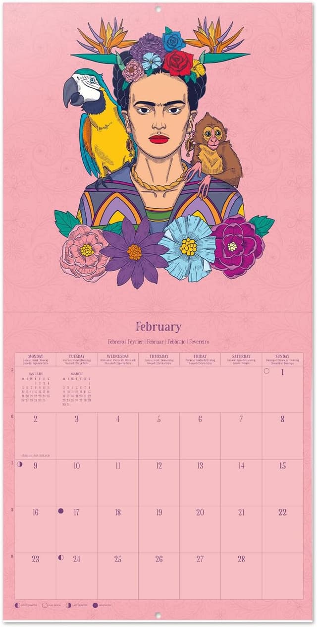 Thumbnail 4 de Grupo Erik Calendario Frida Kahlo 2026 mensile 30×30 cm 📅