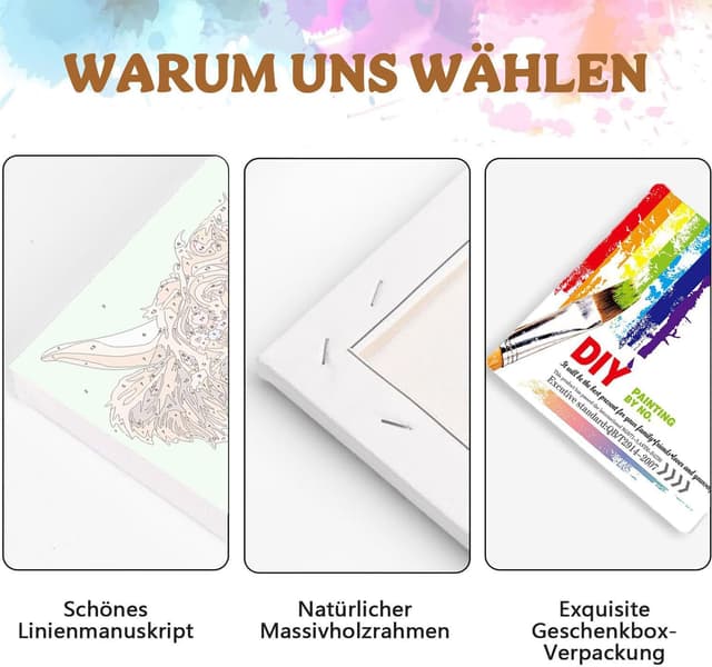 Thumbnail 6 de Gemartmall Kuh Malen nach Zahlen Tiere 20x20 cm