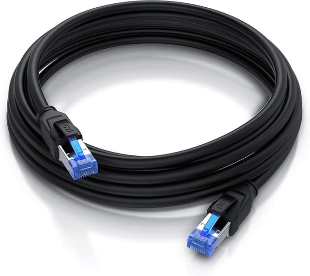 Thumbnail 6 de CSL-Computer CSL 2m Netzwerkkabel CAT 8 (CAT 8.1, Klasse 1) S/FTP mit RJ45 – 40-Gbit/s LAN Patchkabel, schwarz