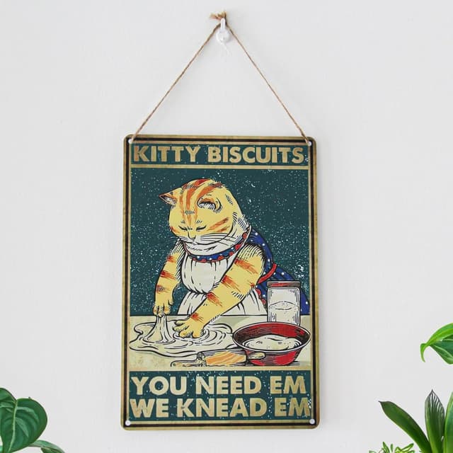 Thumbnail 2 de Yiruhe Funny Black Cat Tin Sign 8 x 12 in 🪧