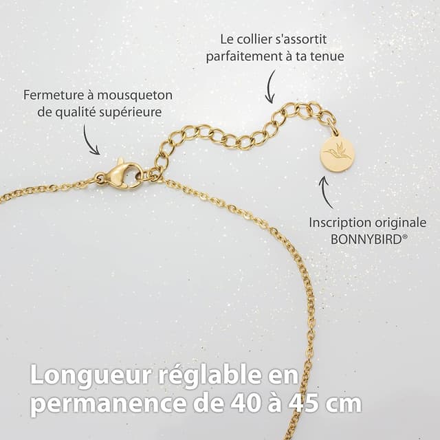 Detalle de Collier globe terrestre rotatif BONNYBIRD en acier inoxydable 316L pour femme, carte du monde