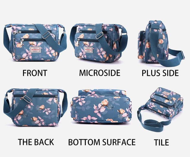 Detalle de FAVORTALK Women’s Crossbody Bag in Nylon (25 x 20 x 11 cm) – Lightweight, Adjustable Wide Strap