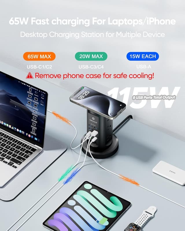 Detalle de Kakyanill 115W USB Charging Station