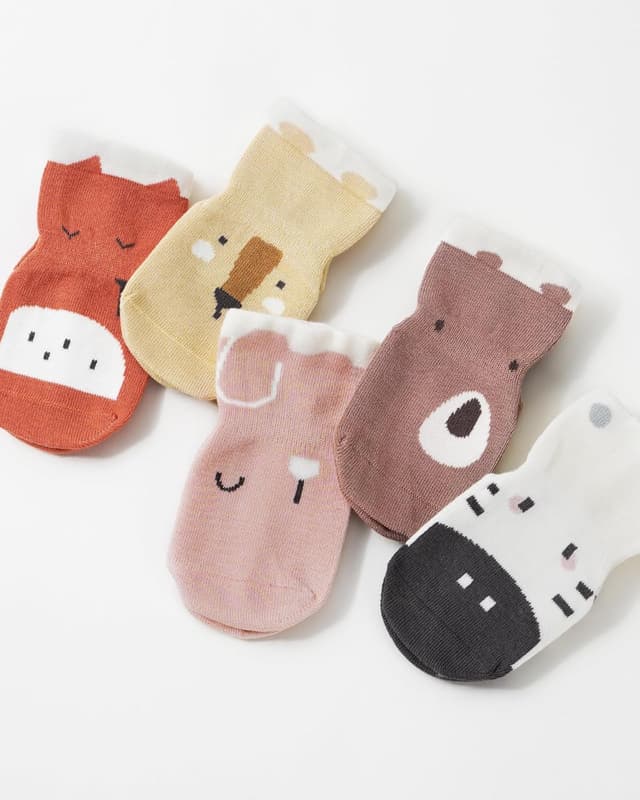 Thumbnail 6 de Kyopp 5/10 Paar Baby-Socken mit ABS-Noppen und Tiermotiven (Crew Socks, Baumwolle)