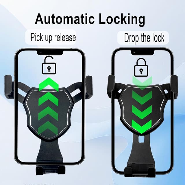 Detalle 2 de NewTH Car Phone Holder for Audi A3 8P S3 (2004–2013) – Aluminium Alloy Gravity Auto-Lock, 360° Rotation, Black