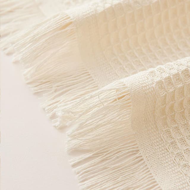 Thumbnail 6 de LHGOGO Waffle Weave Large Sofa Throw (180x230cm) in Cream