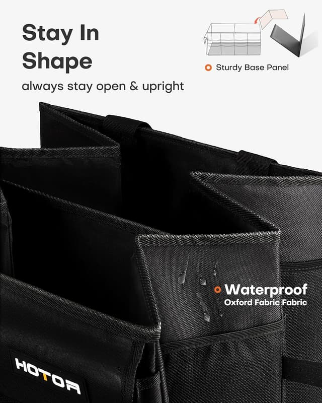 Detalle de HOTOR Car Boot Organiser 54 cm collapsible trunk organiser